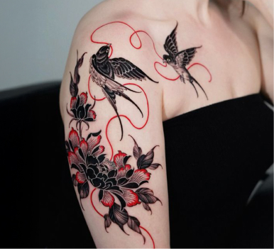 Duotone, mostly Black, some Red