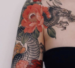 Tritone, mostly Black, red & other colors